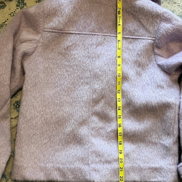 a new day Lavender Cropped Fuzzy Pea Coat - Picture 13 of 16